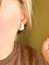 Load image into Gallery viewer, Huggie Hoops-Snow
